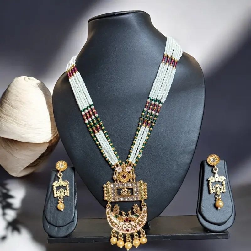 Traditional  Necklace Set with Earrings for Women - Lightweight Design for Festive Occasions & Comfortable Wear