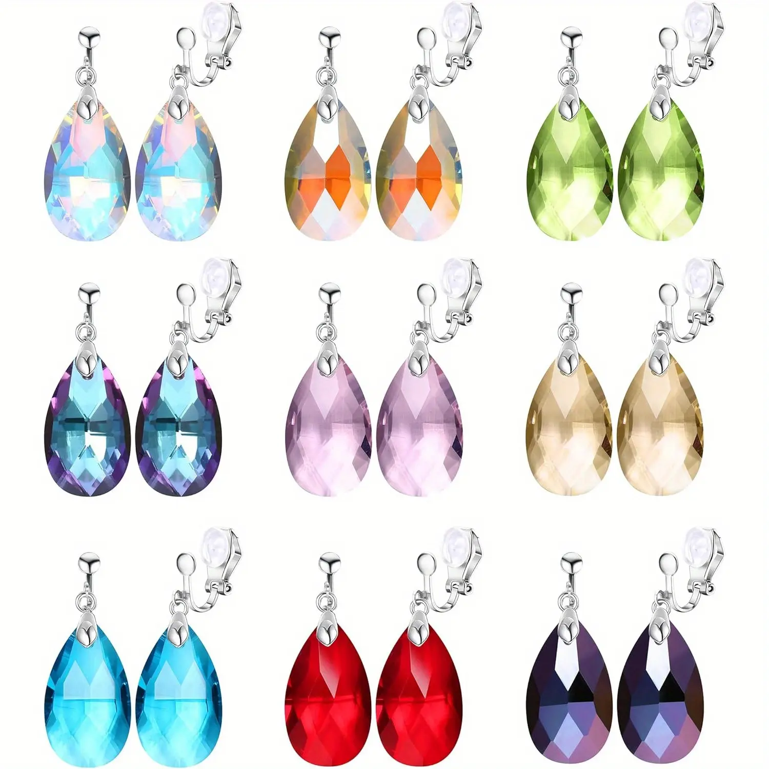 9 Pairs CZ Earrings Set