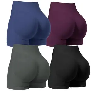 4PCS High Waist Tummy Control Side-Ribbed Butt-Lifting Seamless Shorts Womenswear Smooth,gym shorts,biker shorts women,gym fits