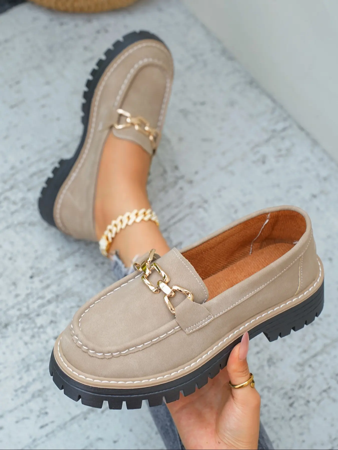Women's Buckle Loafers, Casual Flat, Elegant Design Comfortable Fit, Stylish Daily Wear Shoes, Fashionable Ladies Footwear, Everyday Wear Footwear