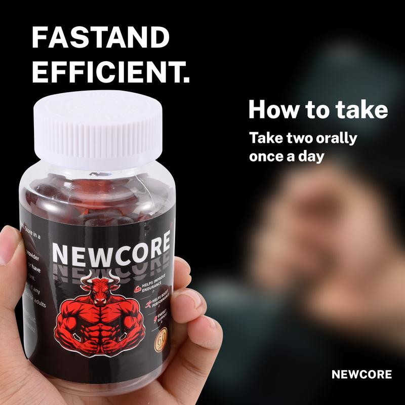 Newcore 7-in-1 Nitric Oxide Booster - Maca Root & L-Arginine & Ashwagandha & Horny Goat Weed & Shilajit & Tongkat Ali & Beet Root Gummy for Blood Flow, Energy & Stamina Support | 100% Natural