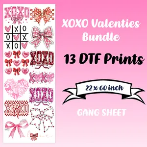 Valentine XOXO Bundle Ready To Press DTF Transfers