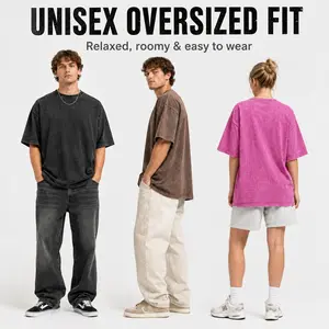 1/6 PackUnisex Oversized Gym Vintage Heavyweight T Shirt Acid Wash Casual Design Streetwear Style Crewneck Short Sleeve Cotton Soft Breathable Baggy Fit Workout Daily Wear Trendy Aesthetic Fashion Top