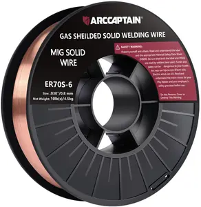 ARCCAPTAIN Mig Welding Wire, .030'' .035'' 10Lb Mig Wire ER70S-6 10Lbs Gas Solid Carbon Steel Low Splatter Mig Welding Wire Compatible With Lincoln Miller Forney Harbor Welder 0.08 4.5KG