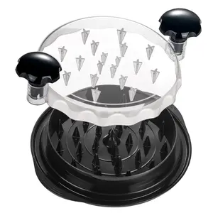 Large Capacity Chicken Shredding Tool - Heavy-Duty Meat Shredder For Chicken Breast, Pulled Pork And Beef, With A Visible Lid, Non-Slip Base, Dishwasher Safe - Quick Meal Prep Tool.