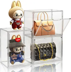 Purse Organizer for Closet, 3 Pack Handbag Storage Organizer, Clear  Display Case for Collectibles, Stackable Bag Organizer with  Door for Wallet, Clutch, Figure, Toys
