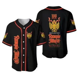Rumple Minze 100 Proof Peppermint Schnapps Baseball Jersey Black Gold Gothic Eagle Oversized Men Women Streetwear Summer Halloween Horror Party USA Gift