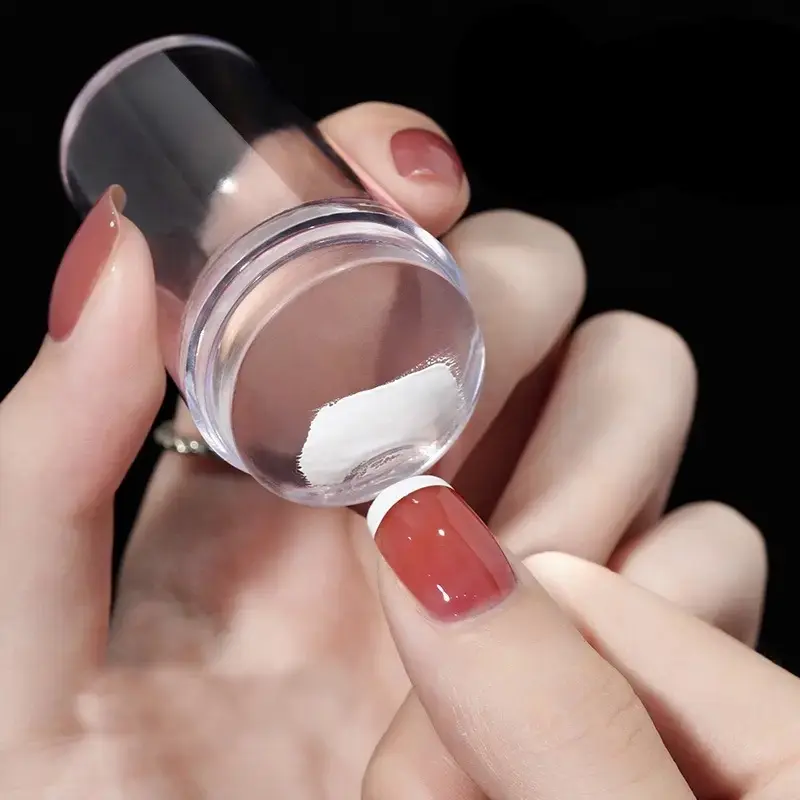 Transparent  Silicone Nail Art Stamping Kit French Design For Manicure Plate Stamp Polish Seal Two Sides Stamper Scraper Durable Nail Care Cutics Nail Polish