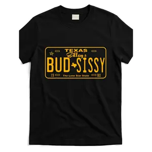 Texas Gillies Bude and Sissy License Plate T-Shirt-Urban Cowboy 1980 Movie Inspired Vintage Pattern T-Shirt-Unisex Casual T-shirt Soft Cotton Breathable Summer Fashion-Perfect Gift for Movie Lovers, Country West Lovers, Texas Lovers, Birthdays