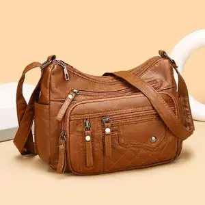 Chic & Trendy Four-Season Women's Bag — Premium Soft Leather Multi-Compartment, Multi-Pocket Layered Shoulder & Crossbody Bag, Lightweight,Fashionable Shoulder Bag Purse,Outdoors Travel Bag