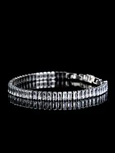 Luxury Artificial Zircon Bracelet, Elegant Glittering Bracelet for Women, Fashion Jewelry for Party Decor, Trendy All-match & Exquisite Jewelry for Birthday Gift