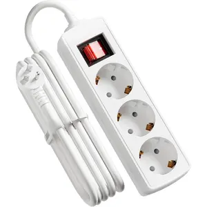European to  Plug Adapter, EU to  Adapter, 3 AC Outlets for European  Devices, Travel from France, , Spain, ,13A/1625W