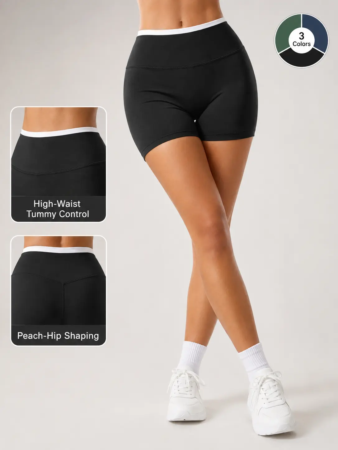 Women’s High Waist Biker Shorts Soft Stretchy Workout Yoga Gym Running Fitness Activewear Shorts with Full Coverage