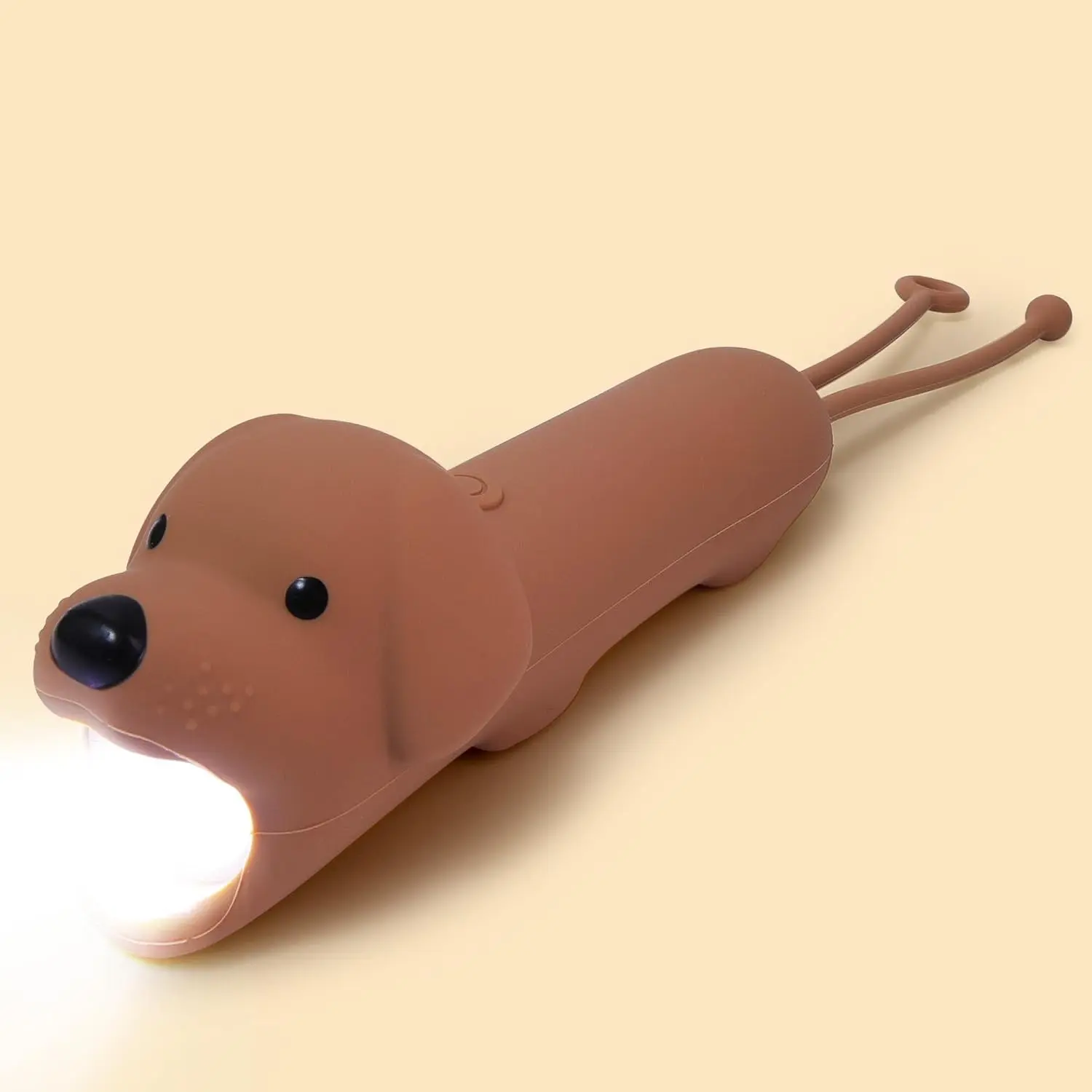 Cute Dog Dimmable Silicone Flashlight, Portable Animal Flashlights with Hanging Strap, Compact Rechargeable Camping Light for Hiking Emergencies and Outdoor Use