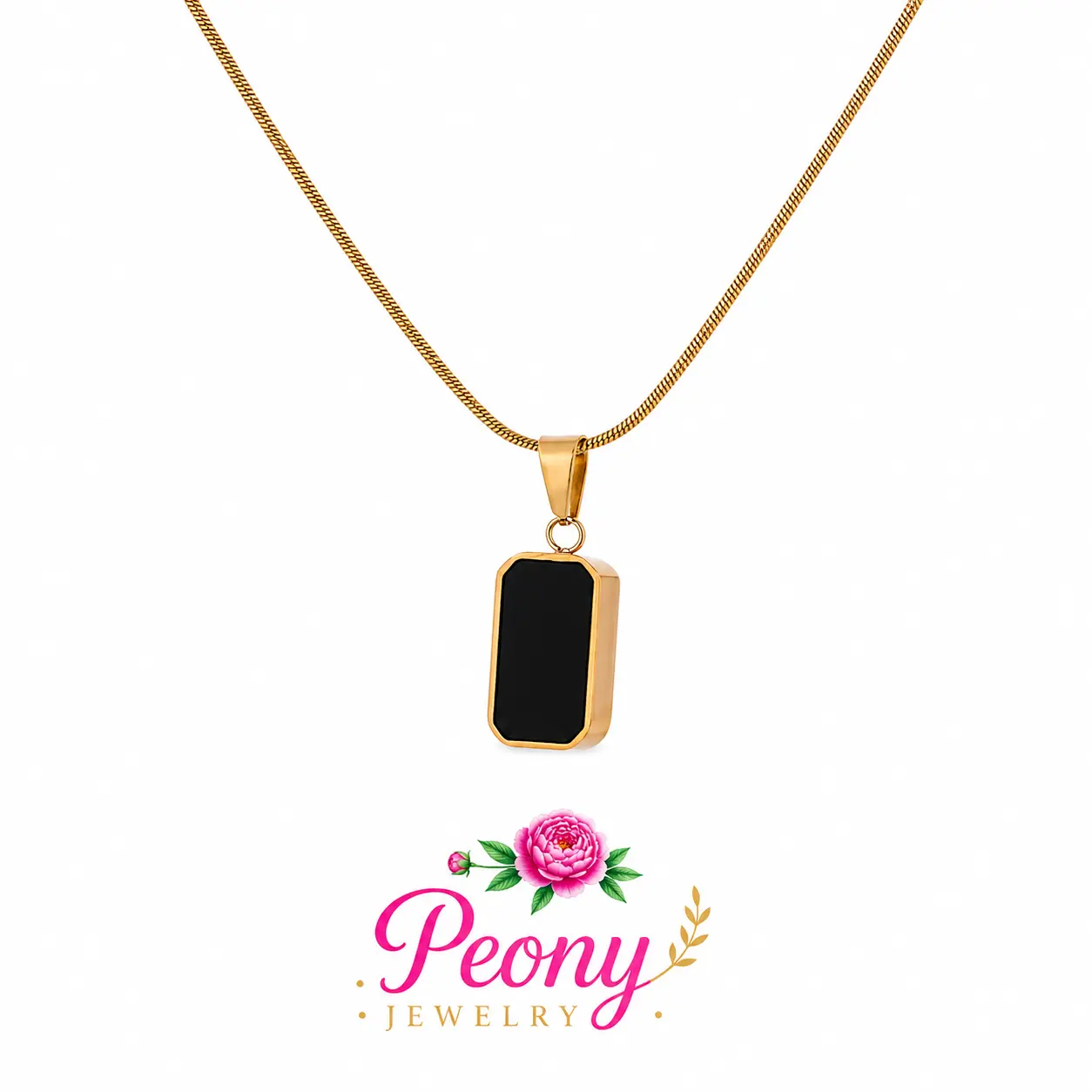 N331- BeautifulDouble -Side Necklace Stainless Steel!