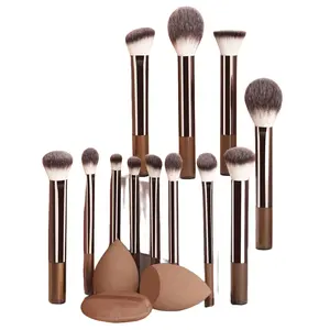 High-End Makeup Brush Set with Powder Brush, Eyeshadow Brush, Contour Brush, 2 Makeup Sponges, Cosmetic Brushes, Beauty Tool Kit for Women, Makeup Brushes Kits