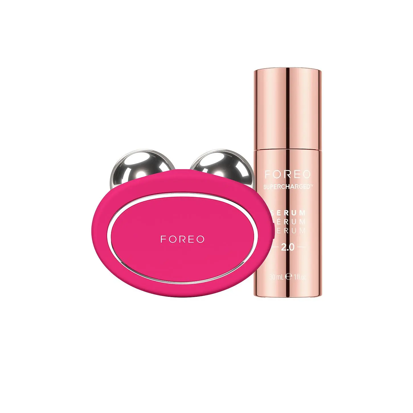 FOREO Bear 2 Facial Device & Supercharged Serum Bundle Fuchsia