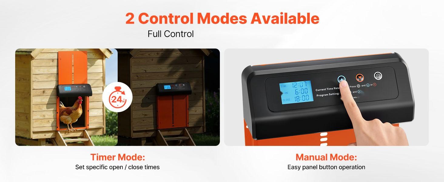 Automatic Chicken Coop Door System, Battery-Powered Door Opener with Timer and Manual Setting, Anti-Pinch Security, Durable Aluminum Alloy Construction, Weatherproof Sealing, Chick Run Gate, Orange Automatic Chicken Coop Door System, Battery-Powered Door Opener with Timer and Manual Setting, Anti-Pinch Security, Durable Aluminum Alloy Construction, Weatherproof Sealing, Chick Run Gate, Orange