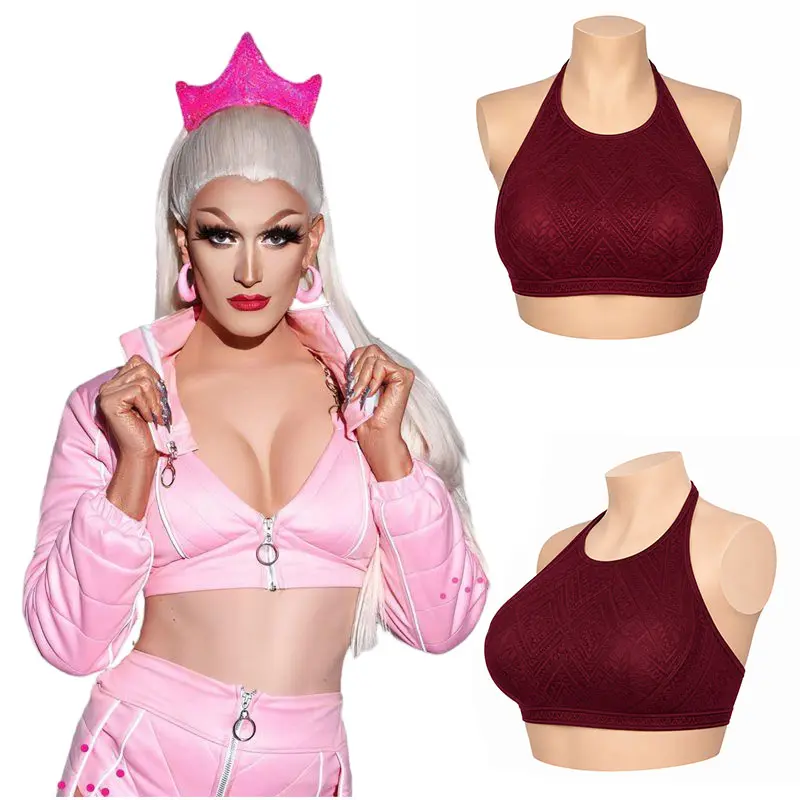 Realistic B-G Cup Silicone Breast Forms Plate - Soft Elastic High Neck Breastplate Suitable for Cross Dressing, Costume Parties, Movie Props, Themed Events - Roleplay & Dressing with Discreet Wearable Breast