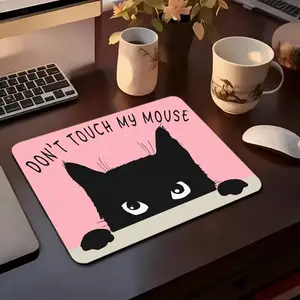 Office Cat Theme Square Mousepad - 45x40 Large & 22x18 Small Sizes, Non-Slip Rubber Base, Smooth Sliding Surface, Comically Stylish Desk Accessory for Office & Gaming (Mouse & Gaming Mousepad Compatible)