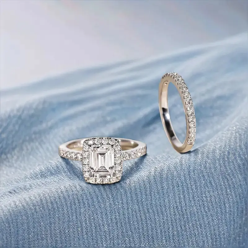 【#M214】 (Sylvia) 925 Sterling Silver Synthetic Moissanite rings