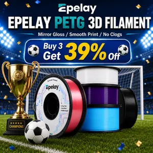 Epelay PETG 3D Printer Filament, 1.75mm 1kg, Tough Heat-Resistant Heatproof, Low Stringing, Mirror Gloss Smooth Prints, No Clogs Compatible with FDM 3D Printers