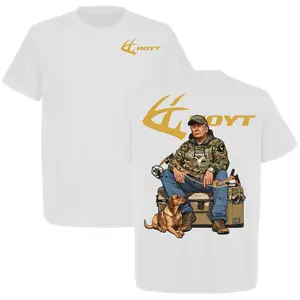 2025 Trump Holding a Hoyt Archery T-Shirt, Gift for Archery Lovers, Tactical Gear for Hunting Lovers, Unisex Short Sleeve Casual 100% Cotton