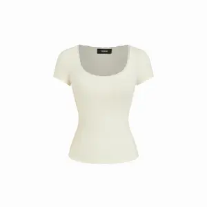 Cider Jacquard Scoop Neck Lace Trim Pointelle Top