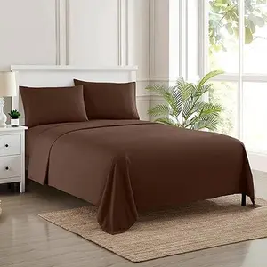 California King Sheet Sets - Breathable Luxury Sheets with Full Elastic & Secure Corner Straps Built In - 1800 Supreme Collection Cal King Deep Pocket Bedding Set, Sheet Set, California King, Brown