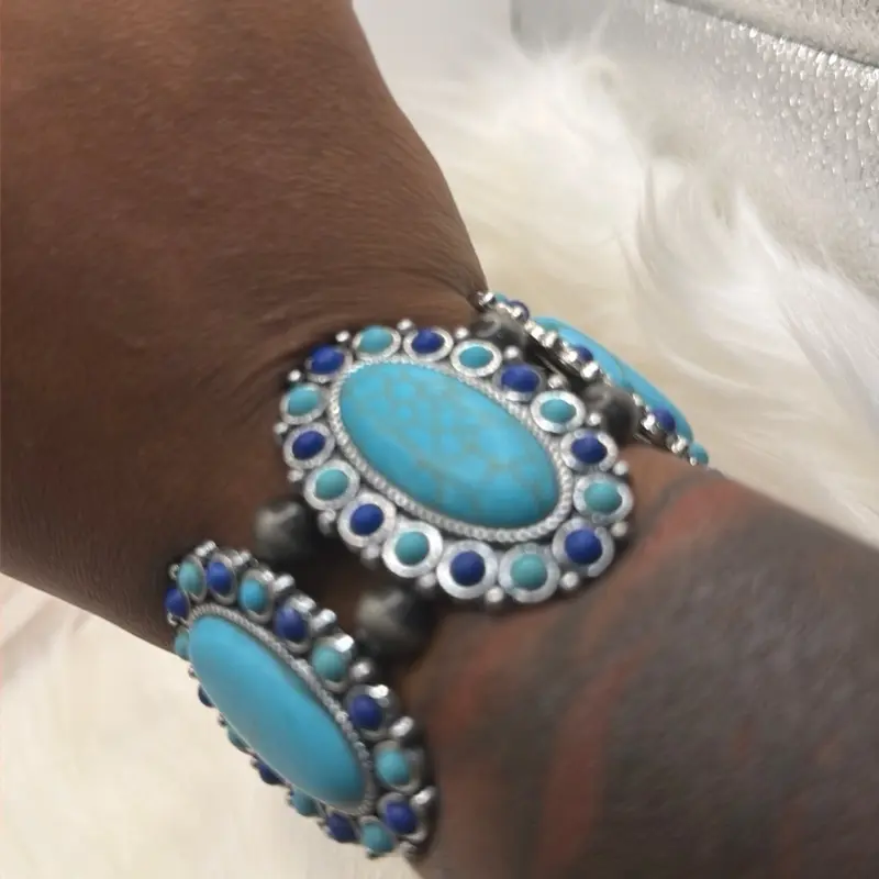 Turquoise adjustable bangle