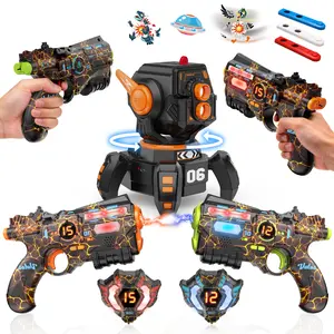 VATOS Rechargeable Infrared Laser Tag Set with Projector, 2 Players Toy Gun of Projector with Digital LED Score Display, 2.4GHz Real-time Data SYNC, Perfect Family Activity Toy for Kids,Teens,Adults