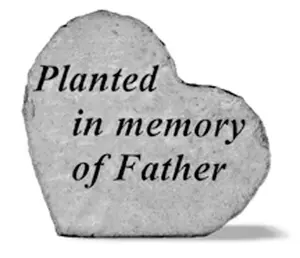212 MAIN Cast Stone Heart-Shaped Memorial, 8.5x7in Weatherproof Wall-Mount Outdoor Display, Memorial Gift for Father (Outdoor Furniture Decor)