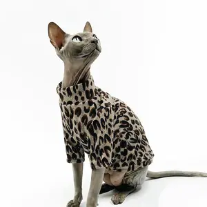 Hairless Cat Clothing, Sphynx Cat Shirt, Lightweight Bodysuit, Leopard Print, Air Conditioning Suit, Trendy Cat Fashion, Devon Rex, Warm Loungewear Costume Outfits