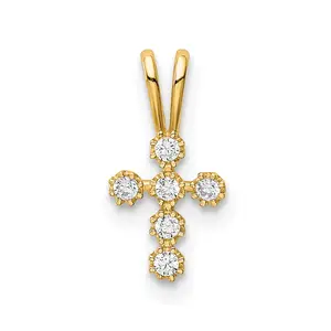 14K CZ Cross Pendant (0.22 grams)