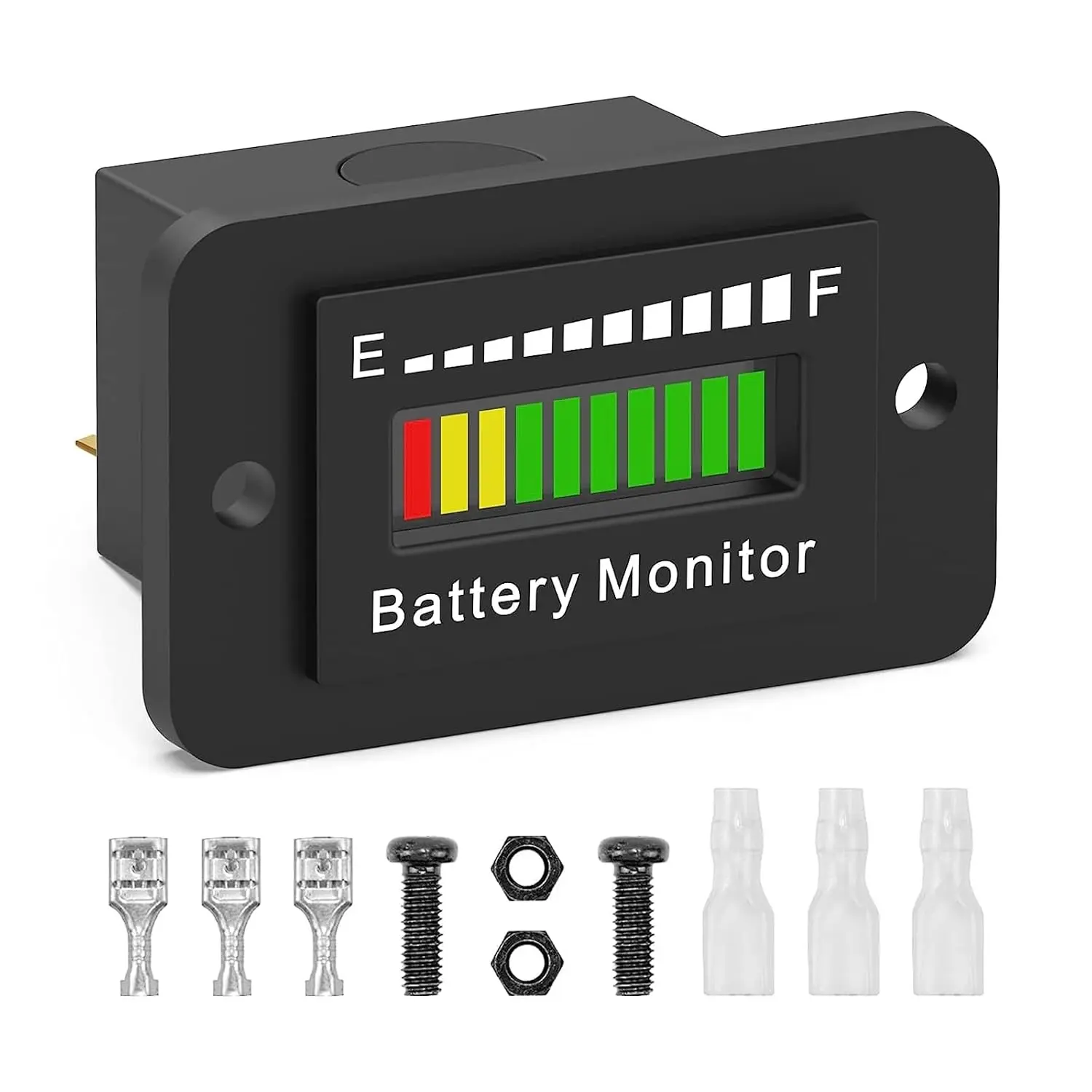 OBDResource BM210 12V 24V 36V 48V 60V 72V Battery Meter, Waterproof LED Batterys Voltage Display Acid&Lithium Battery Gauge Meter for Golf Cart EZGO Club CAR and Most Car