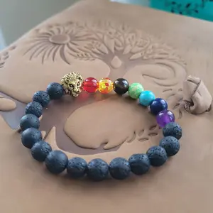 7 Chakra Lava  Bracelet