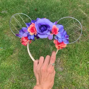 BTS Inspired Mouse Ears - We Are Bulletproof: The Eternal version Handmade Lightweight Design with Floral Accents, Comfortable to Wear, Perfect for All-Day Wear