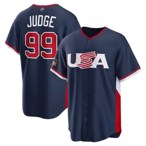 Aaron Judge USA Baseball 2026 World Baseball Classic Road Stadium Jersey, Classic Baseball Jersey, Button-Up Sport Shirt