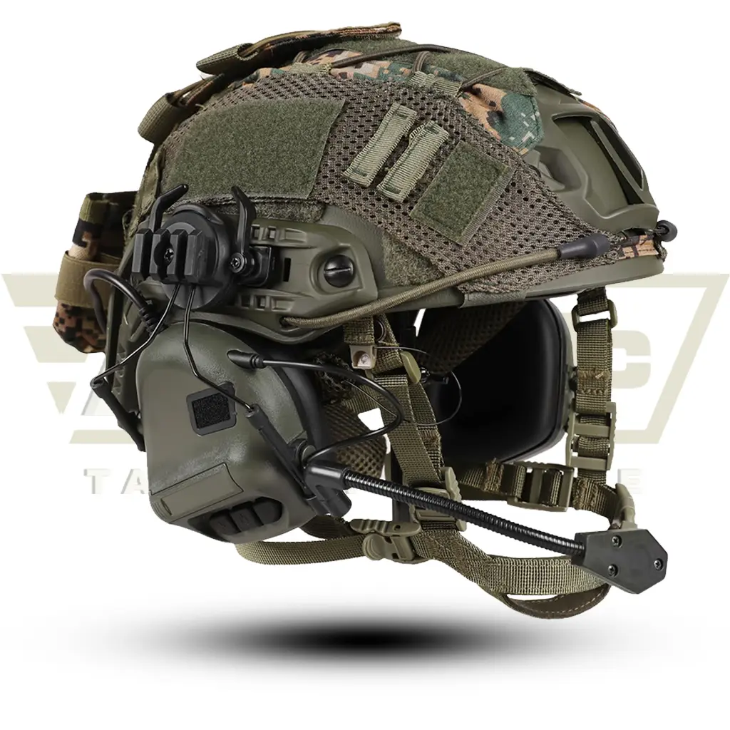 Tactical Headset Set with Helmet , 4in1 Upgraded Adjustable with Helmet Cover for Cosplay Tactical Gear