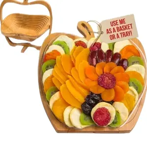 collapsible bamboo fruit basket wooden