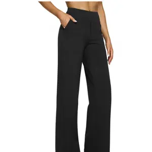 Loose High-Waist Business Casual Pants Yoga Pants Women Wide Leg Pants with Pockets Comfortable Athletic Sweatpants Summervibes