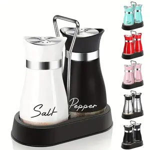 Set of 2 Reusable Salt & Pepper Shakers, Refillable Spice Dispenser Bottles, Ideal for Dining Room, Travel, Outdoor Picnics, Kitchen Gadgets
