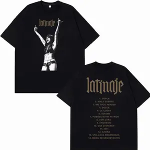 Singer Cazzu Latinaje Album Vintage Graphic Tshirt Men Women Harajuku T-shirt Short-sleeved Cotton Comfortable Casual T-shirts 7VI
