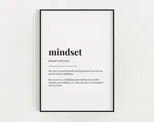 MINDSET DEFINITION MEANING |   POSTER UNFRAMED able Wall Art |   Motivational POSTER UNFRAMED |   Digital Download POSTER UNFRAMED Decor Glossy