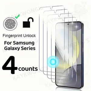 KAYKWONG'S 4 Pack Ultra HD Tempered Glass Film Screen Protectors for Samsung Galaxy S25 S24 Ultra S23 S22 S21 S20 Fe, Full Coverage Anti-Fingerprint