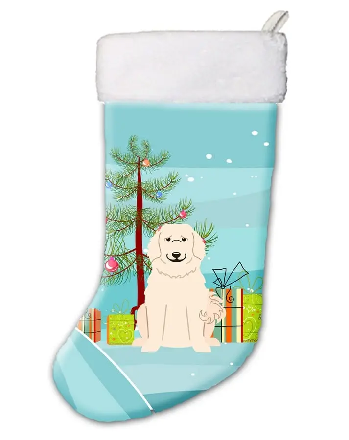 Merry Christmas Tree Great Pyrenese Christmas Stocking