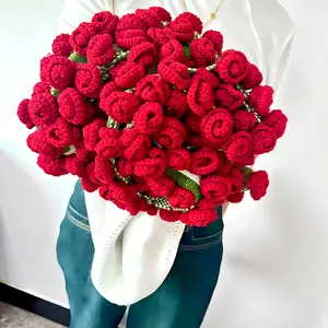 Mother's Day Giant Rose Bouquet, Multifunctional Knitted Rose Trim Blanket & Shawl, Handmade Crochet Eternal Flower