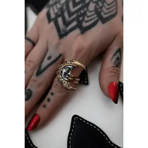 Celestial Crescent Ring