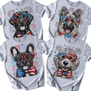 Patriotic Pups: 4th of July Dog T-Shirt Collection | 50+ Dog Breeds, USA Flag, Fireworks, America 250 | Gildan SoftStyle Tee, Soft Style Tee, Women's Graphic Tshirt