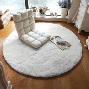 Soft Shaggy Round Rug, 1 Count Non-slip Floor Mat, Decorative Carpet for Home Living Room Bedroom, Home Decor, Fluffy Area Rug